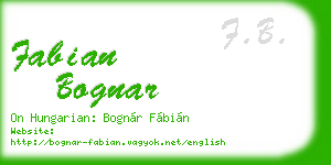 fabian bognar business card