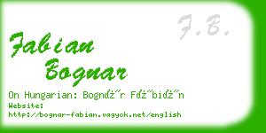 fabian bognar business card